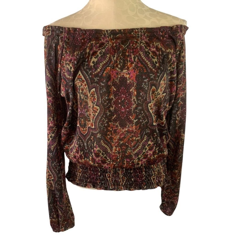 Medium Apt 9 Women's Off Shoulder Banded Hem Lightweight Sweater Jewel Tones